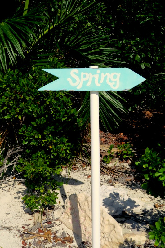 Sign to the spring