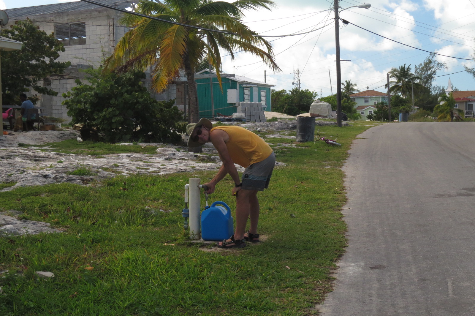 Jeff filling our water jug