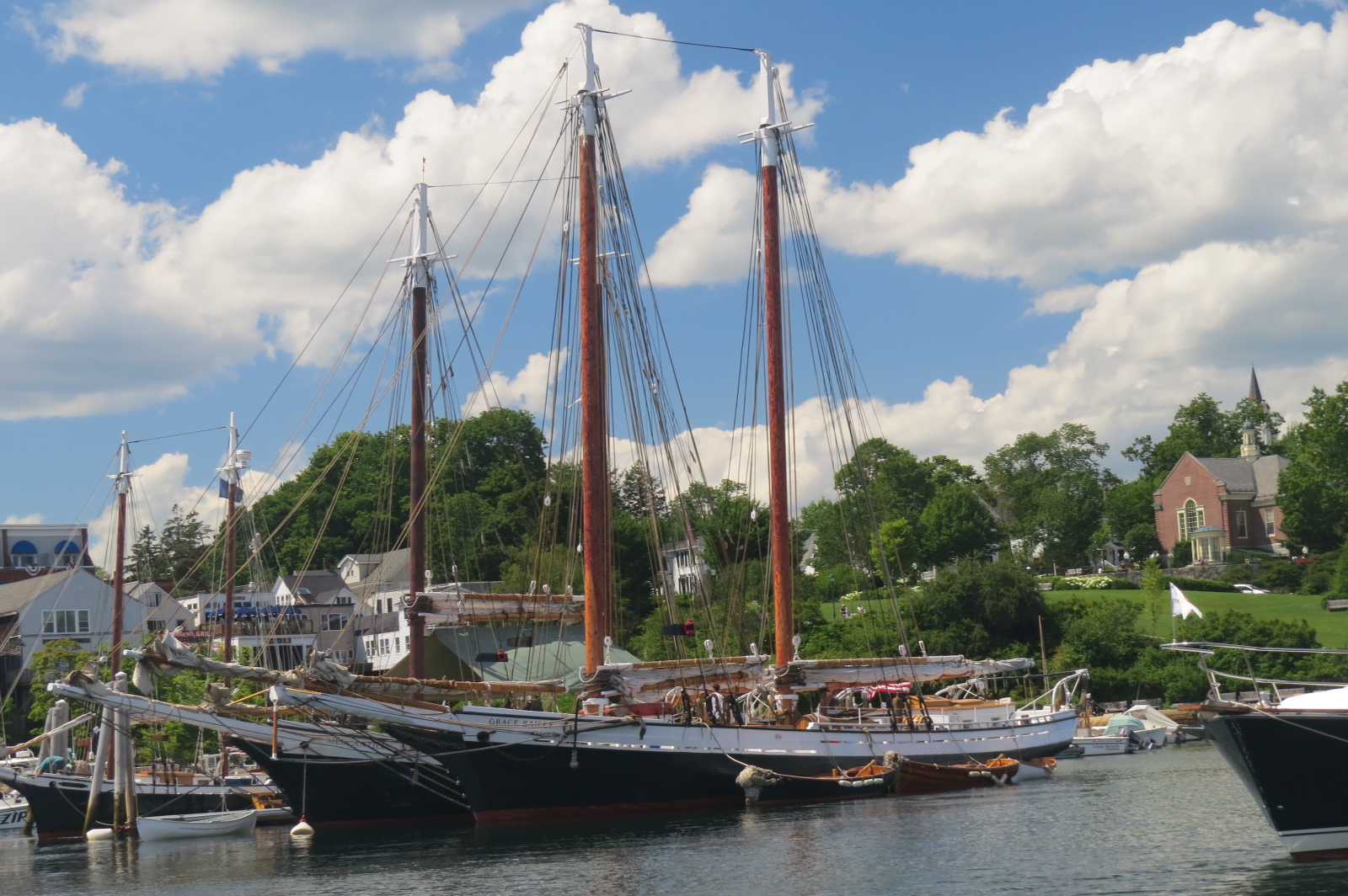 Wooden boats in Rockland harbor